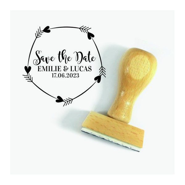 Tampon Mariage Save The Date Flèches 5 Cm |Tamporelle tampons français
