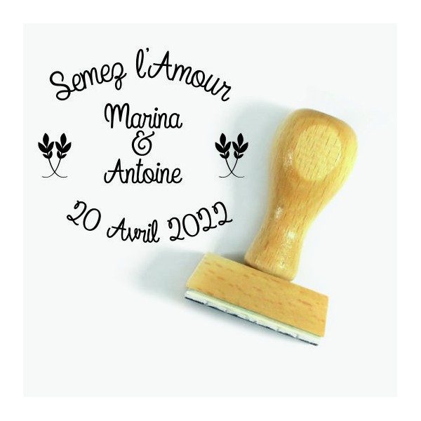 Tampon Mariage Semez L'Amour 5 Cm | Tamporelle tampons français