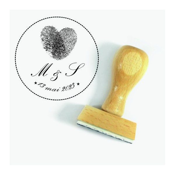 Tampon Mariage Empreinte Haute à Personnaliser 5 Cm | Tamporelle