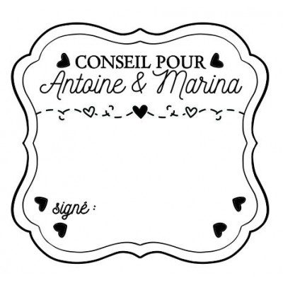 Tampon Carré Conseil Aux Mariés à Personnaliser | Tamporelle