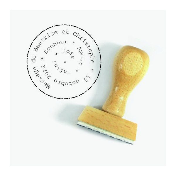 Tampon Spirale à Personnaliser 5 Cm | Tamporelle tampons français