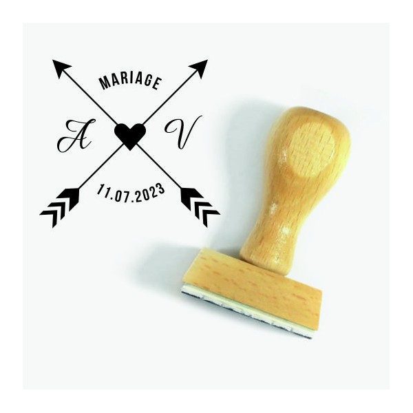 Tampon Flèches Entrecroisées Personnalisé | Tamporelle