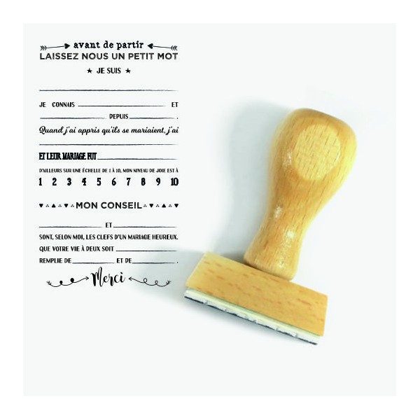 Tampon Avant De Partir 15 Cm * 8.50 Cm | Tamporelle tampons français