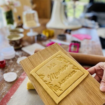 Tampon alimentaire en acrylique pour biscuit 50x50mm