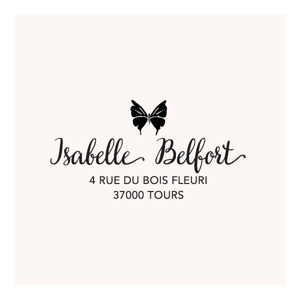 Tampon adresse papillon n°146 60x30mm