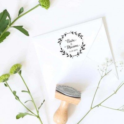 Tampon mariage végétal n°127 50x50mm