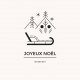 Tampon noël n°13 étiquette luge "Joyeux noël" 50x70mm