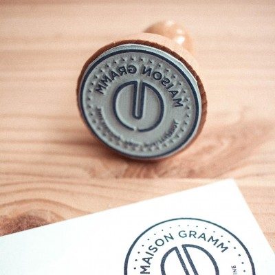Tampon encreur en bois rond 50mm