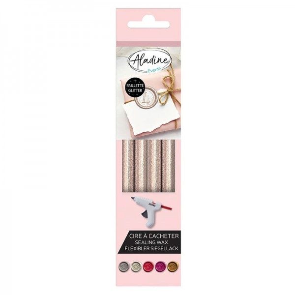 Pack 4 Bâtons De Cire Nacrés Pailette Aladine | Tamporelle