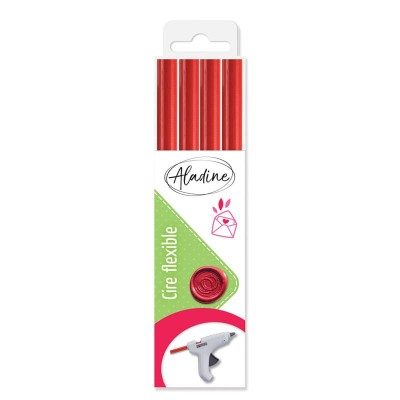 Pack 4 Bâtons De Cire Ronds Rouge Aladine | Tamporelle