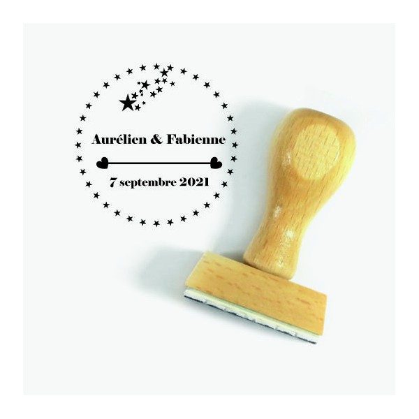 Tampon Rond D'Étoiles à Personnaliser 5 Cm | Tamporelle