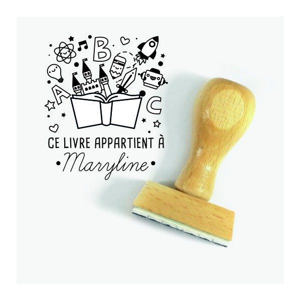 Tampon Marquage Livre Enfant 5 Cm à Personnaliser  | Tamporelle