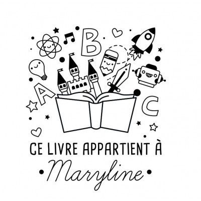 Tampon Marquage Livre Enfant 5 Cm à Personnaliser  | Tamporelle