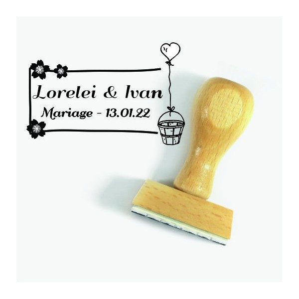 Tampon Amour Coeur à Personnaliser 5 Cm |  Tamporelle tampons français