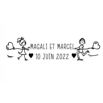 Tampon Mariage Attrape Moi à Personnaliser 5 Cm  | Tamporelle