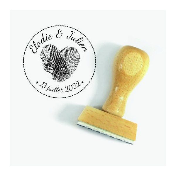 Tampon Empreinte Digitale Mariage à Personnaliser | Tamporelle