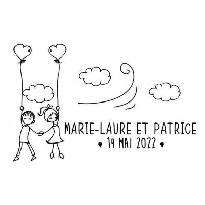 Tampon Bonheur à Personnaliser 5 Cm | Tamporelle tampons français