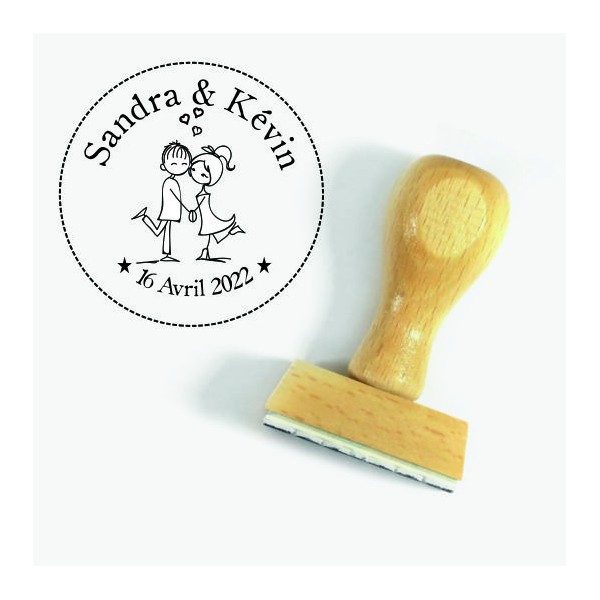 Tampon Kiss & Rond à Personnaliser 7 Cm Tamporelle tampons français