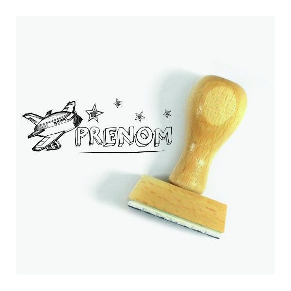 Tampon Avion Prénom à Personnaliser 5 Cm | Tamporelle tampons français