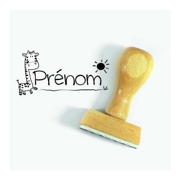 Tampon Girafe Prénom 5 Cm à Personnaliser | Tamporelle tampons français