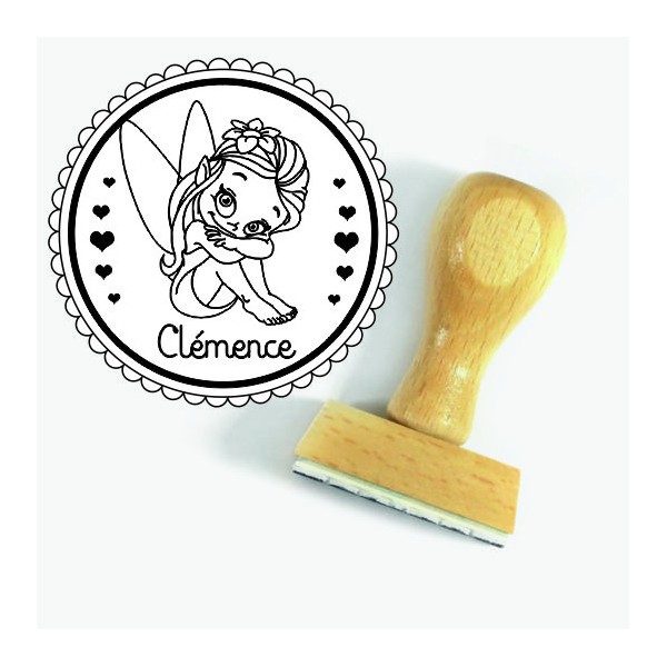 Tampon Fée Prénom 5 Cm à Personnaliser | Tamporelle tampons français