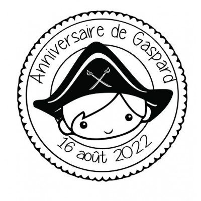 Tampon Anniversaire Pirate à Personnaliser Tamporelle tampons français