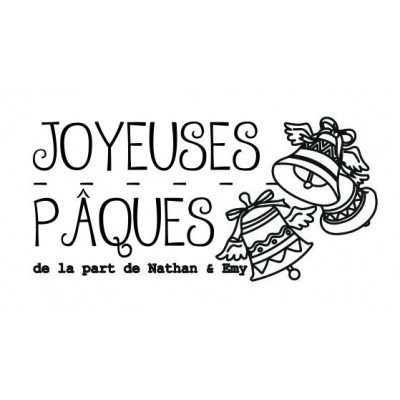 Tampon Joyeuses Pâques Cloches à Personnaliser | Tamporelle