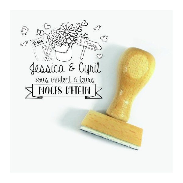 Tampon Noce De Mariage à Personnaliser 5 Cm  | Tamporelle