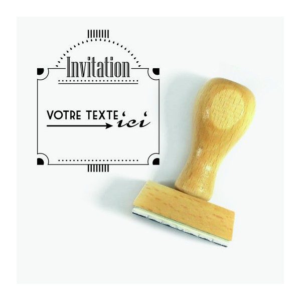 Tampon Invitation Classique à Personnaliser 5 Cm  | Tamporelle