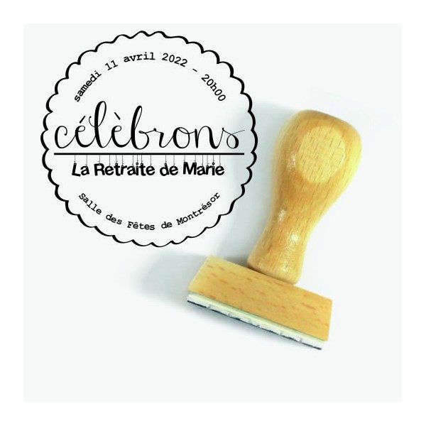 Tampon Invitation Retraite à Personnaliser 5 Cm  | Tamporelle