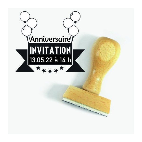 Tampon Invitation 5 Cm à Personnaliser | Tamporelle tampons français