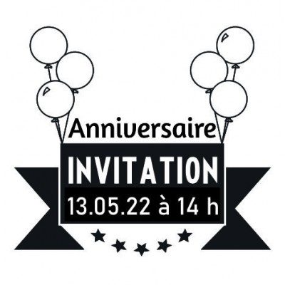 Tampon Invitation 5 Cm à Personnaliser | Tamporelle tampons français