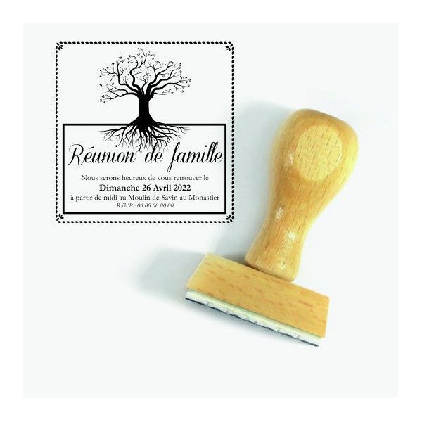 Tampon Invitation Réunion De Famille à Personnaliser | Tamporelle