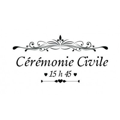 Tampon Cérémonie Civile Volutes à Personnaliser | Tamporelle