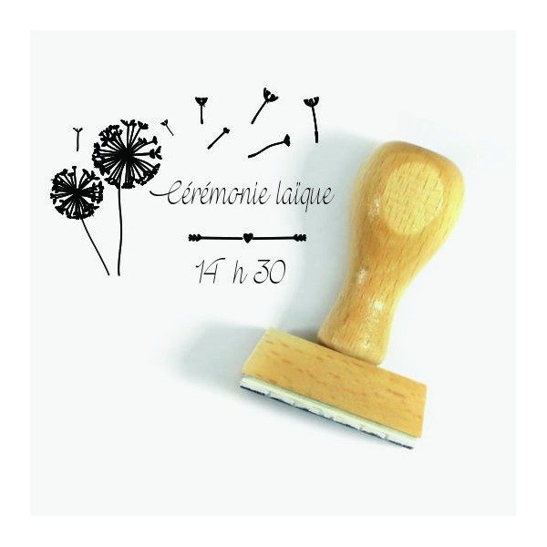 Tampon Cérémonie Pissenlits 7 Cm | Tamporelle tampons français