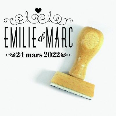 Tampon Mariage Ribambelle 5 Cm à Personnaliser  | Tamporelle